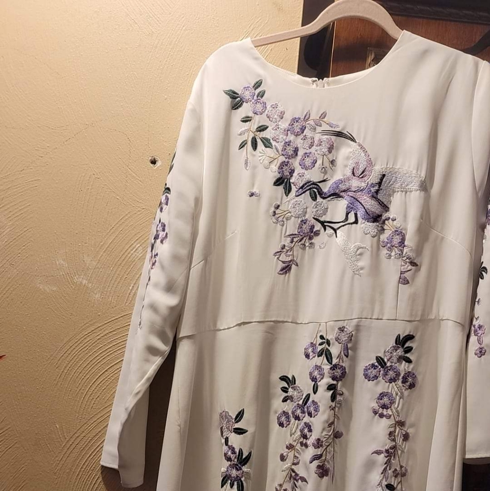 Dainty Jewels XXL dresses white with purple flower